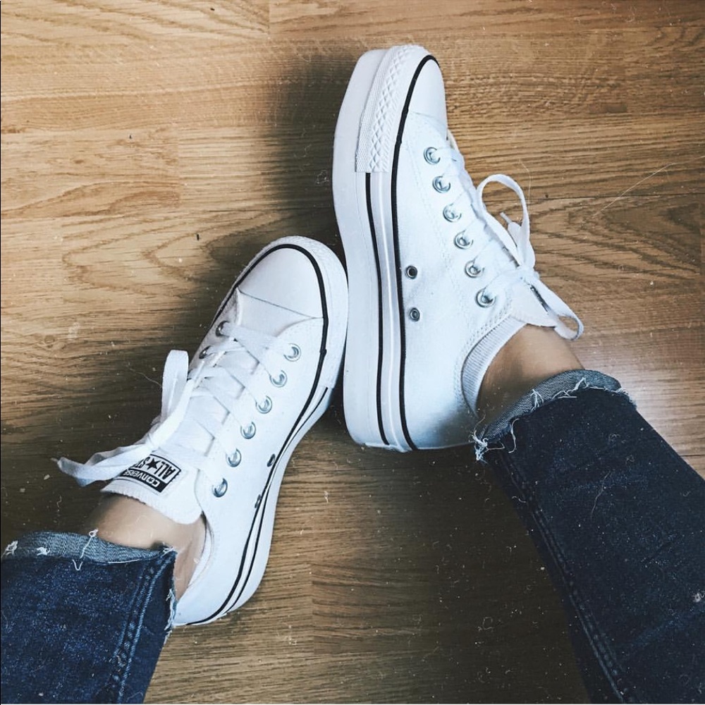 White Platform Chucks
